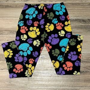 Vibrant Paw Print Leggings